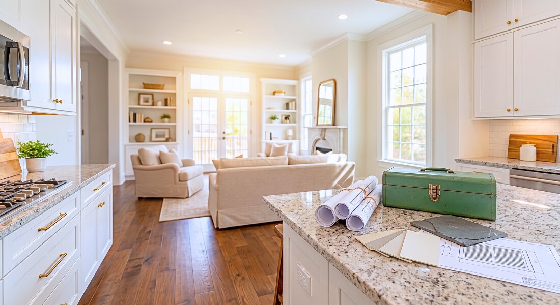Modern kitchen renovation in New Orleans home showing updated counters and cabinets for ROI